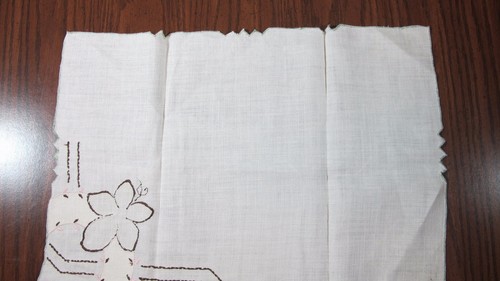 Mantel de lino blanco de colección tocador bufanda floral hecha a mano blanco corredor 2 piezas - Imagen 5 de 12