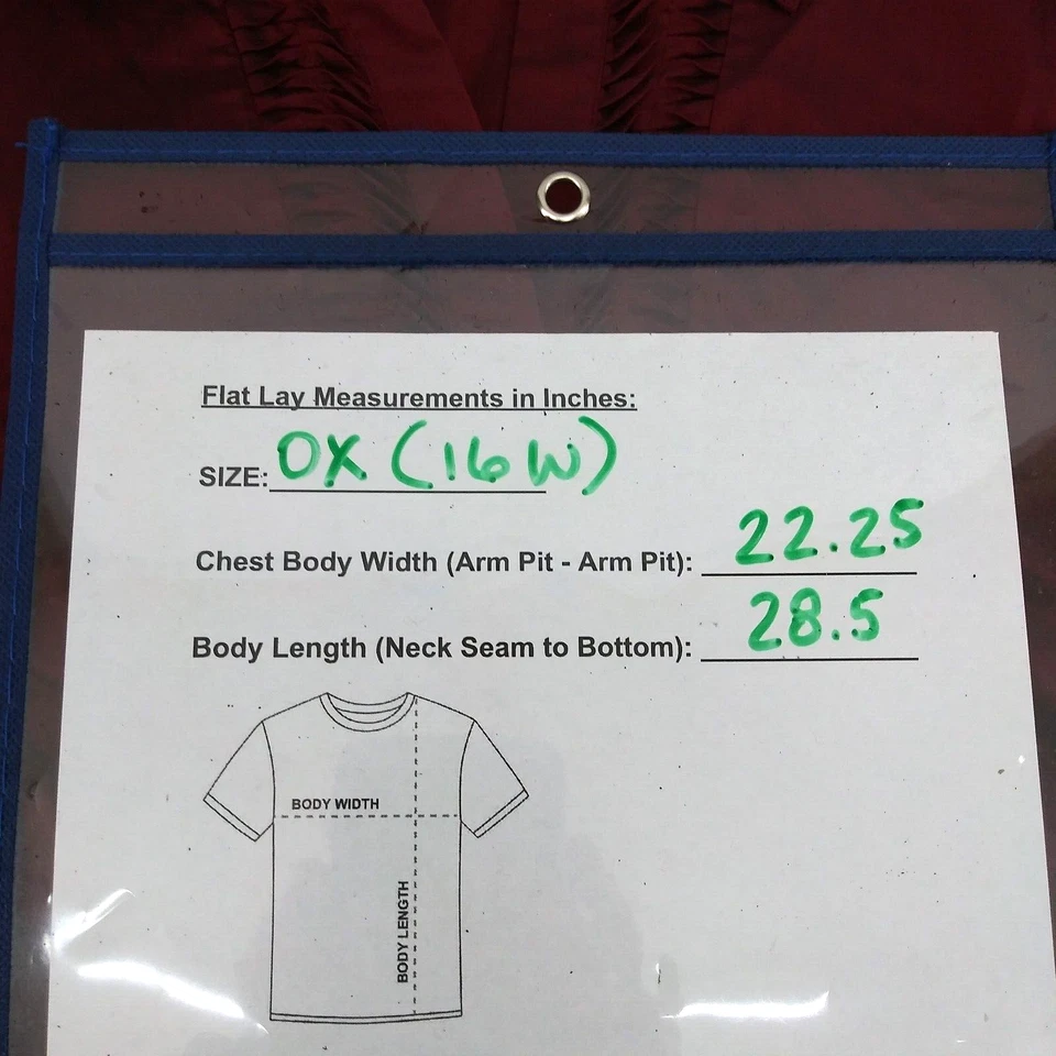 Liz & Me Shirt Womens 16W Burgundy Red Long Sleeve Button Up Blouse Top - Image 3 of 4