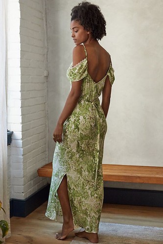 new By Anthropologie Garden Midi Dress size MP PM new with tag green petite  size | eBay
