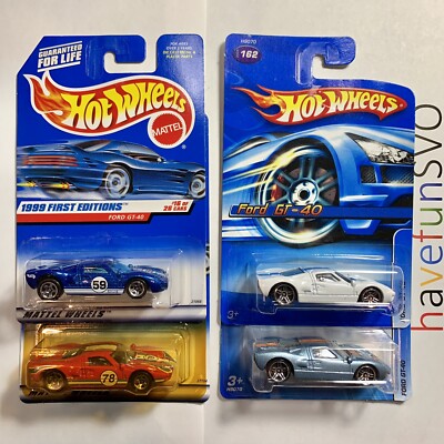 (4) Hot Wheels Ford GT-40 Variation Lot First Edition