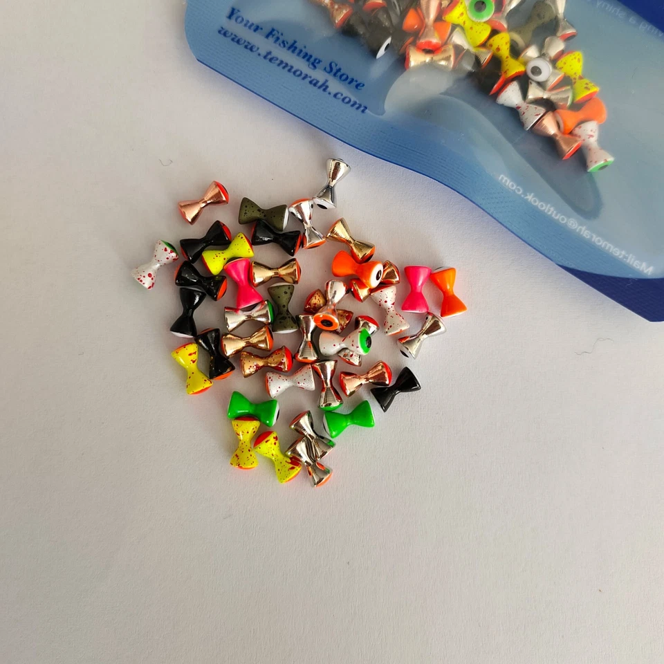 Temorah 40 шт. всего 20 цветов в ассортименте латунные глаза гантели для завязывания мух - Изображение 2 из 4