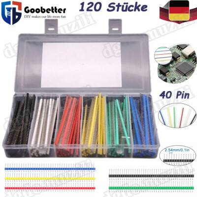 120tlg Stiftleiste 40 Pin Einreihiger 2,54mm PCB Board Pin Header Steckerleiste