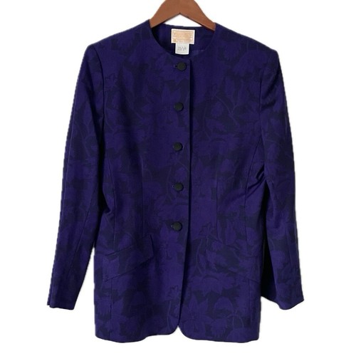 NEW Vintage Pendleton Suit Jacket Purple Floral Wool Blazer Women’s Size 8
