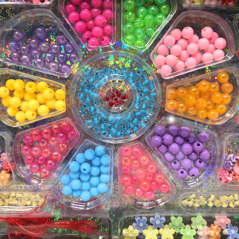 Bastelset Mädchen Perlen Armband Ketten basteln Schmuck Kinder DIY auffädeln - Bild 2 von 4