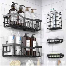 Shower Caddy 5 Pack,Adhesive Shower Organizer for Bathroom Storage&Home Decor&Ki