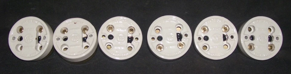 老式黄铜陶瓷和面包 1 路电动开关纽扣 10 件套装饰 — 第 4/4 张图片