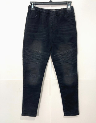 Epic Threads Boys Denim Pants Jeans Moto Black Elastic Waist  Pull on size 10