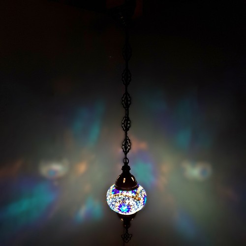 Turkish Moroccan Glass Mosaic Electrical Hanging Lamp Garden Lantern UK + CE - 第 12/55 張圖片