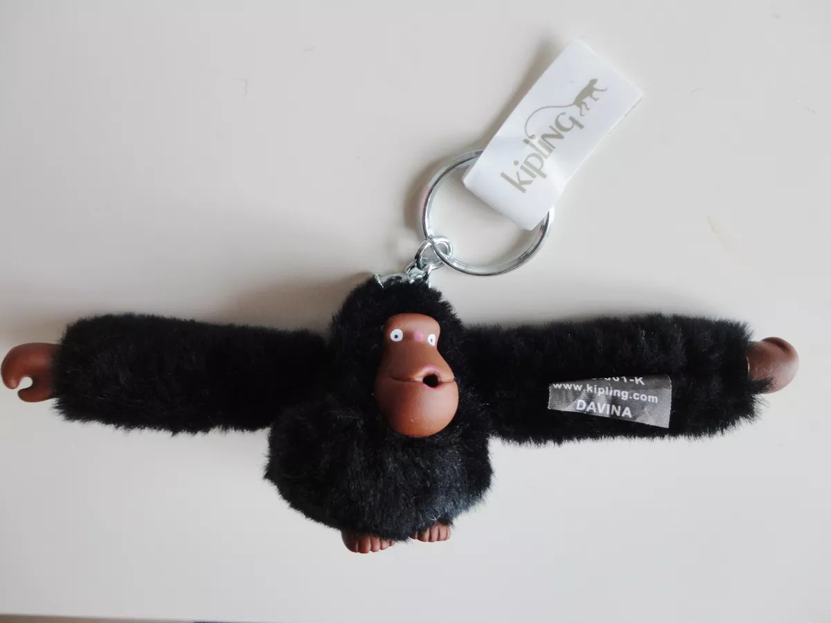 NEW WITH TAG KIPLING DAVINA BLACK MONKEY KEY CHAIN 100 AUTHENTIC