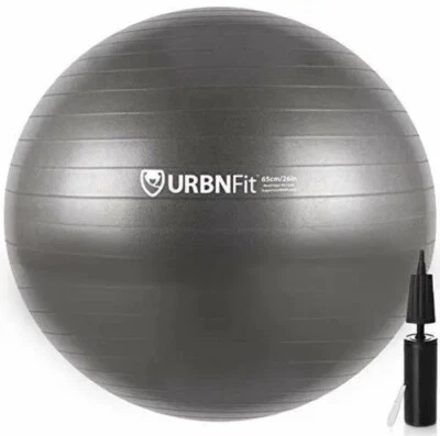 URBNFit Exercise Ball (65 Cm) for Fitness (Black)