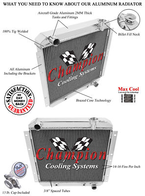 4 Row Eagle Champion Radiator for 1958 - 1980 Toyota Land Cruiser V6 Engine
