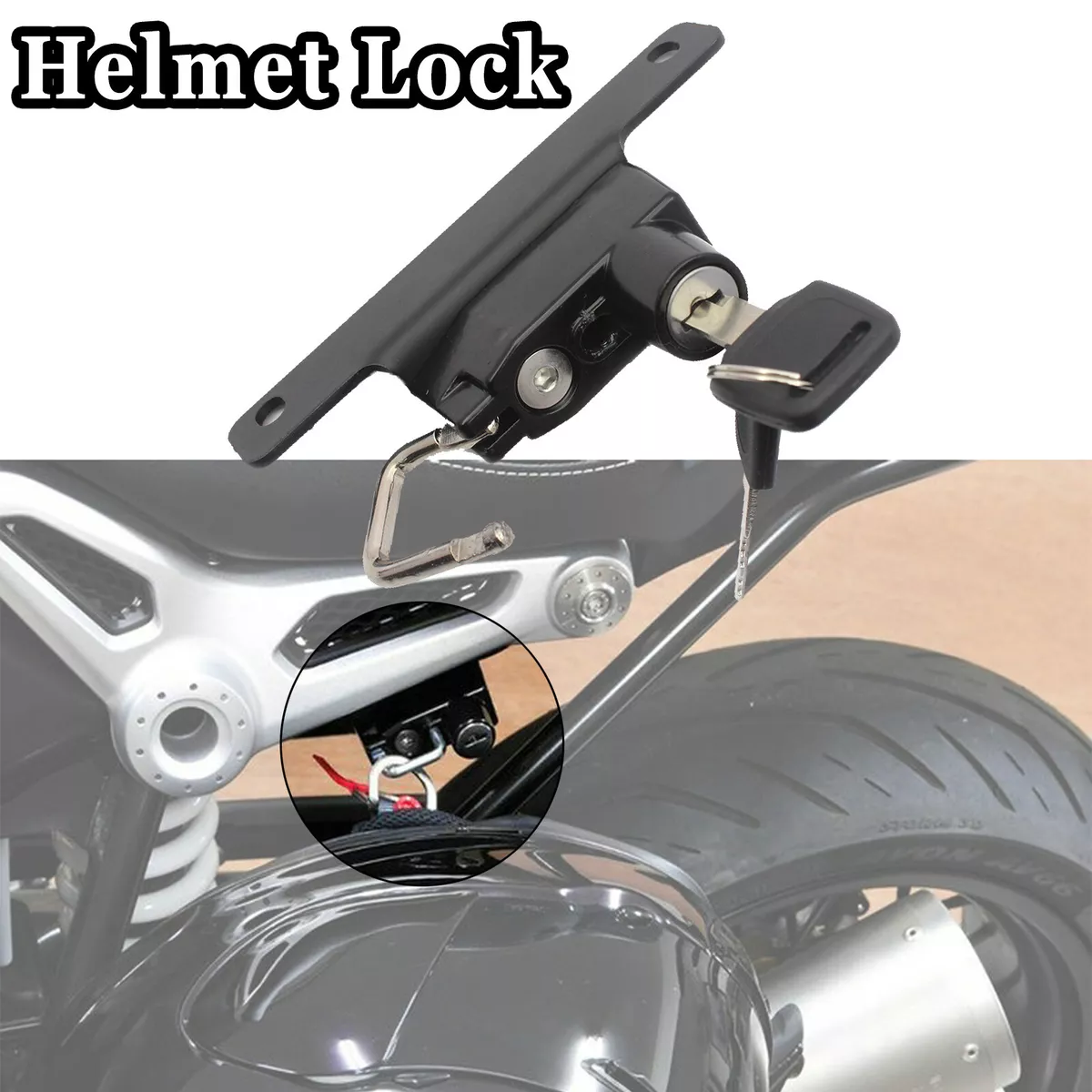 Motorcycle Helmet Lock W/Keys Left Side For BMW R Nine T/Scrambler/Pure  17-20