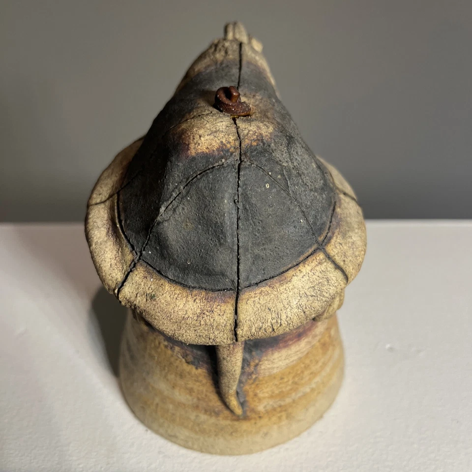 Campana de cerámica Todd Warner 1976 tortuga Charlevoix Michigan vintage Foto 4 de 4