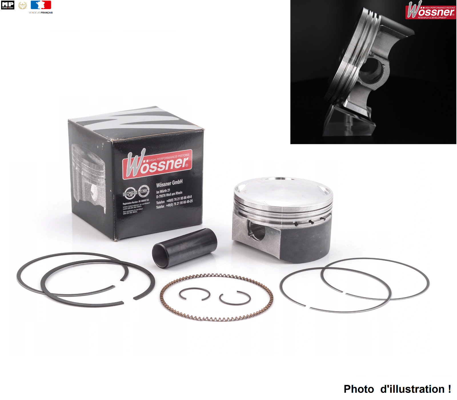 Piston Wossner FORGE Honda SLR FMX NX XR 650 pour restauration haut moteur