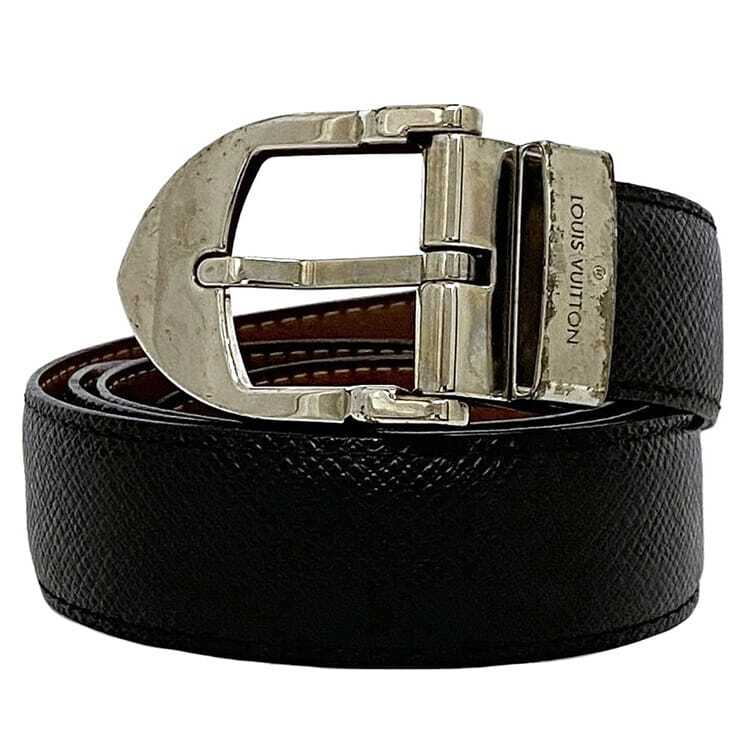 Louis Vuitton Belt Suntulle Classic ec-21564 Black Silver Ardoise