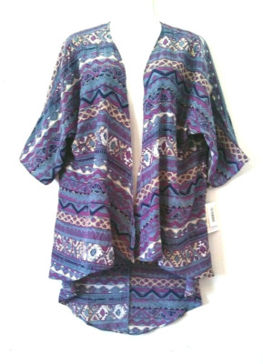 NEW WOMEN'S LULAROE LINDSAY OPEN FRONT HI LO LIGHTWEIGHT KIMONO JACKET SIZE S