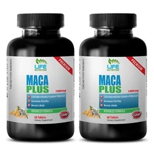 Libido booster for men - MACA PLUS 1300MG 2 Bottles - red maca tablets