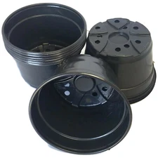 8" Round PLASTIC MUM POTS - SET OF 10 - {8" x 5"} flower nursery pan