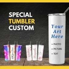 Personalized Custom-Made 20 oz Skinny Tumblers - Sublimation Design