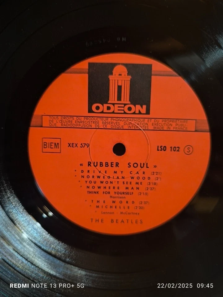 BEATLES " RUBBER SOUL" LP MONO FRANCE (1966) (RE) REF : LSO 102- ODEON - Photo 4/4