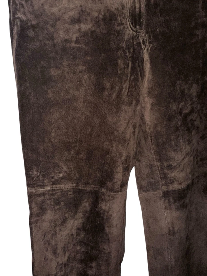 Pantalones vaqueros occidentales de gamuza de pierna recta Sutton Studio para mujer talla pequeña 10 marrón Foto 2 de 4