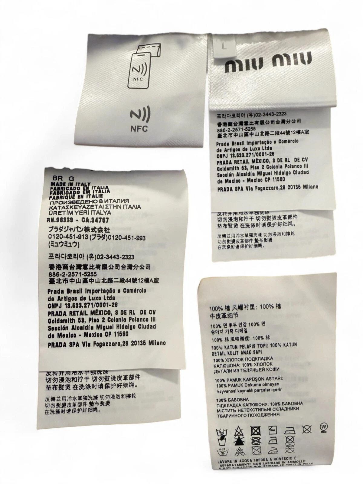 MIU MIU Felpa con cappuccio MiuMiu Cream FW24 L Prezzo al dettaglio: $2111