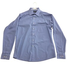 Dockers Men's Large Blue Striped Button-Up Dress Shirt