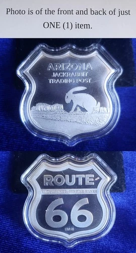 Route 66 Arizona Jackrabbit Trading Post 1 Troy Oz 999 Fine Silver Shield