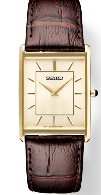 SEIKO 腕時計 セイコー エッセンシャルズ　SWR064 ブラウン Seiko Essentials SWR064-SWR106 Mens Quartz Rectangular Brown