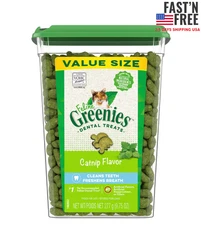 Feline Greenies Catnip Flavor Dental Treats For Cats, 9.75 Oz Tub