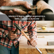 Set 8 Scalpelli Per Tornio Legno - Silverline, Manico Legno, Punta Acciaio, 360mm, Beige