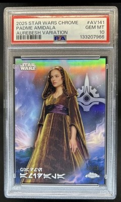 2025 Topps Chrome Star Wars Pamde Amidala Aurebesh /99 PSA 10 POP 1