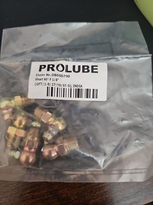 Prolube Standard Grease Fitting: 90 ° Head, 1/8-27 PTF Item#08060790 Pack Of 5
