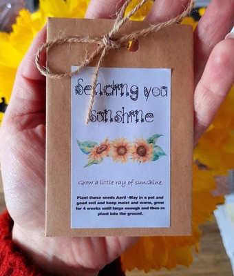 Sunflower Seed Packet, Easter Gift, Baby Shower Favor, grow some sunshine, work 