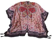 Vince Camuto Women's Boho Flowy Purple Pink Kimono Woven Wrap One Size