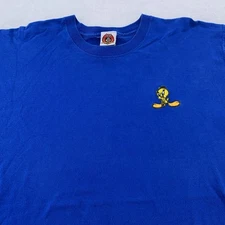 Vintage Looney Tunes Tweety Bird Shirt Mens Large Cartoon Embroidered Tee 90s