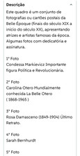 Quadro com um conjunto de fotografias ou cartões postais da Bell Époque