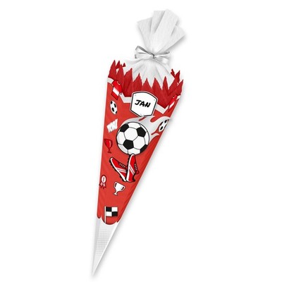 itenga Bastel Schultüte Set 68cm Fussball meine Vereinstüte ROT WEISS Zuckertüte