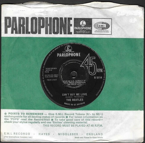 1964  The BEATLES 45 Can't Buy Me Love/ You Can't Do That PARLOPHONE R 5114