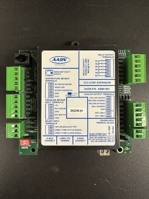 AAON VCC-X EM1 Expansion HVAC Control Board MPN ASM01691 24 VAC 2A