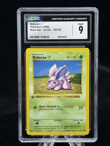 Nidoran ♂ (1st Edition) graded CGC 9 for sale on eBay