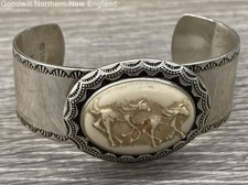 925 Sterling Silver Cynthia Rowley AR 925 Cuff Bracelets Galloping Horses 57.80g