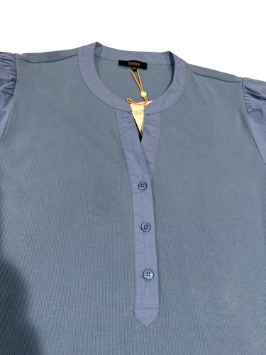Neu mit Etikett Quitte Tencel Baumwolle Puffärmel Top echt blau Damen XL - Bild 12 von 12