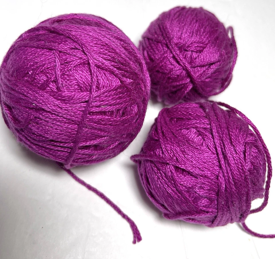 UNBRANDED COTTON Yarn. Lot of 3. Plum. I Combine Ship, See Details - Image 2 of 2