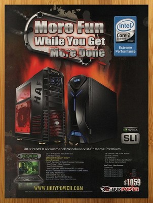 2008 iBuypower Print Ad/Poster Halo Windows Vista NVIDIA PC Computer Game Art