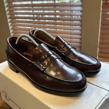 FLORSHEIM Leather Berkeley Penny Loafers - Men's Size 10.5 B- Burgundy