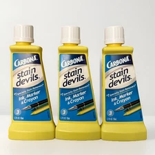 Lot of 3 Carbona Stain Devils 3 Ink Marker Crayon 1.7fl oz Clothes Stain Remover