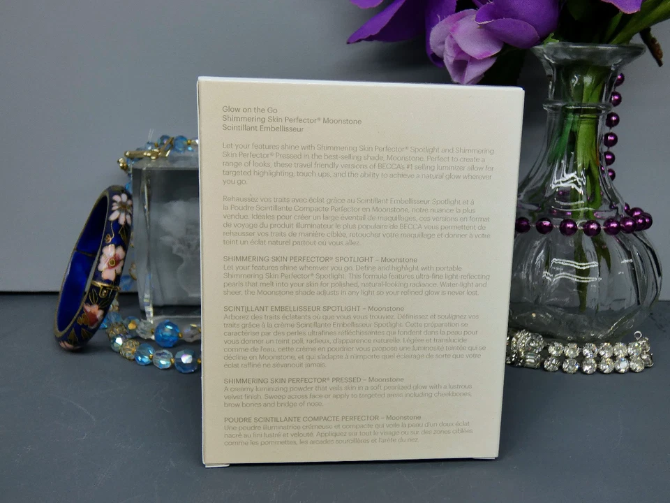 Becca GLOW ON THE GO Shimmering Skin Perfector Moonstone Highlighter Set OLD NIB - Image 2 of 4