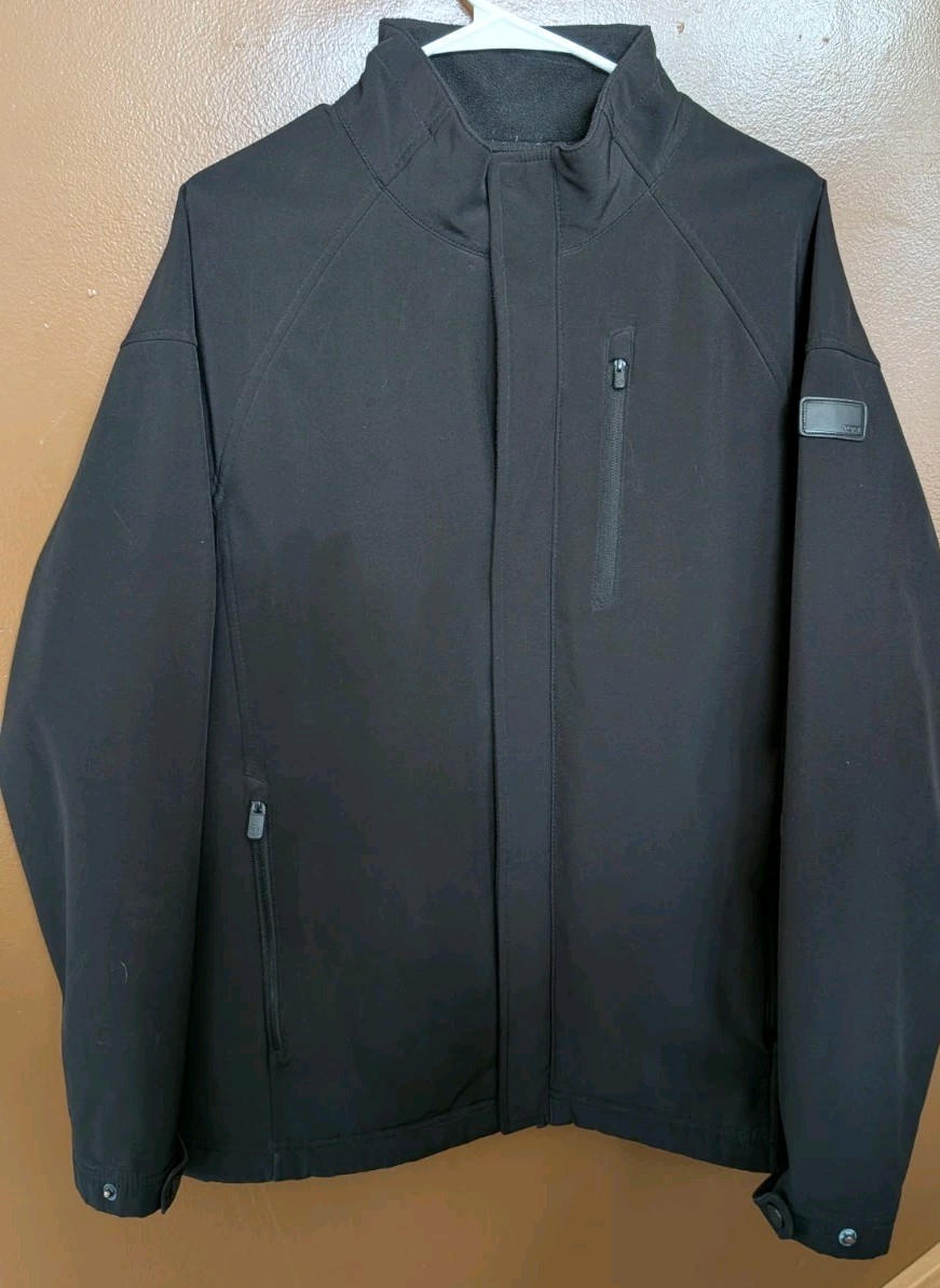 Tumi Tech Jacket Full Zip Softshell Fleece Lined - Mens M - Black Classic Medium