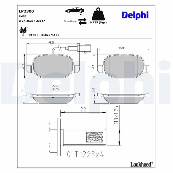 Bremsbelagsatz Scheibenbremse Delphi LP2300 FüR Fiat Mito Alfa Linea Multijet-image